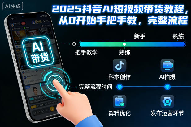 2025抖音AI短视频带货教程，从0开始手把手教，完整流程-小艾项目网