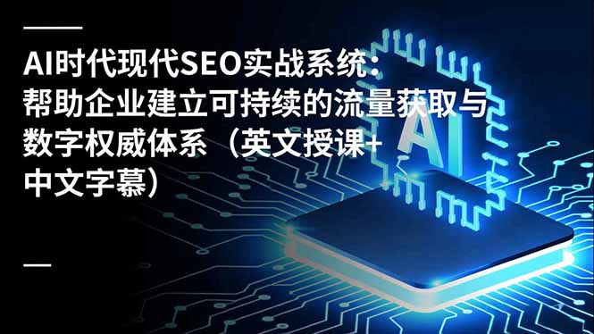 AI时代现代SEO实战系统：帮助企业建立可持续的流量获取与数字权威体系(英文授课+中文字幕-小艾项目网