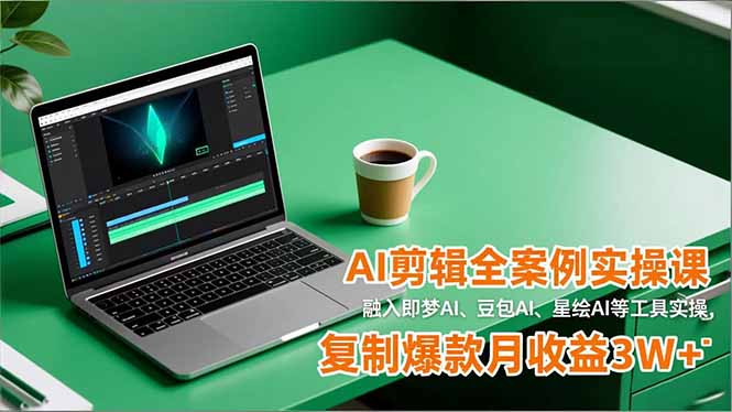 AI剪辑全案例实操课，融入即梦AI、豆包AI、星绘AI等工具实操，复制爆款月收益3W+-小艾项目网