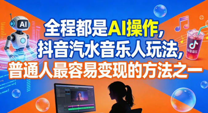全程都是AI操作，抖音汽水音乐人玩法，普通人最容易变现的方法之一-小艾项目网