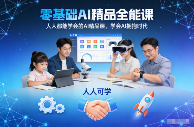 零基础AI精品全能课，人人都能学会的AI精品课，学会AI拥抱时代-小艾项目网