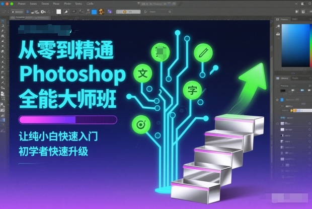 从零到精通Photoshop全能大师班，让纯小白快速入门，初学者快速升级-小艾项目网