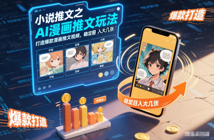 小说推文之AI漫画推文玩法，打造爆款漫画推文视频，稳定日入大几张-小艾项目网