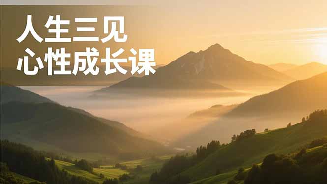 人生三见心性成长课，见天地众生自己，搞透人性安顿身心，活出清晰自我，内在富足无价-小艾项目网