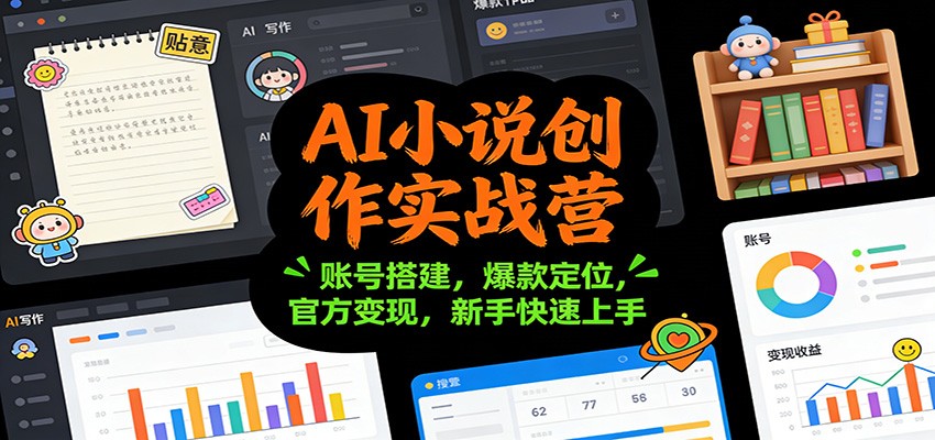 AI小说创作实战营：账号搭建，爆款定位，官方变现，新手快速上手-小艾项目网