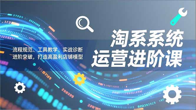 淘系系统运营进阶课2.0，流程规范、工具教学、实战诊断，进阶突破，打造高盈利店铺模型-小艾项目网