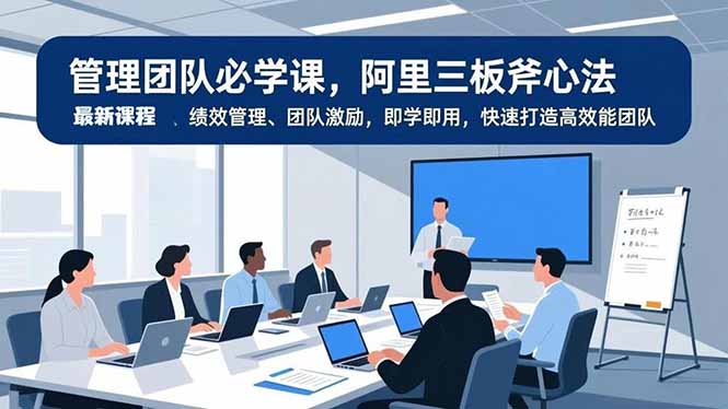 管理团队必学课，阿里三板斧心法、绩效管理、团队激励，即学即用，快速打造高效能团队-小艾项目网