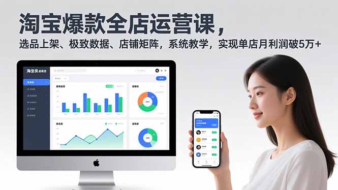 淘宝爆款全店运营课2.0，选品上架、极致数据、店铺矩阵，系统教学，实现单店月利润破5万+-小艾项目网