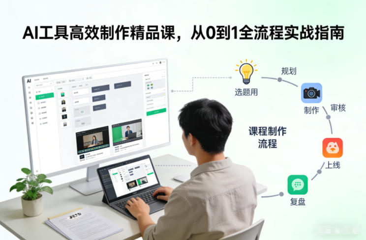 AI工具高效制作精品课，从0到1全流程实战指南-小艾项目网