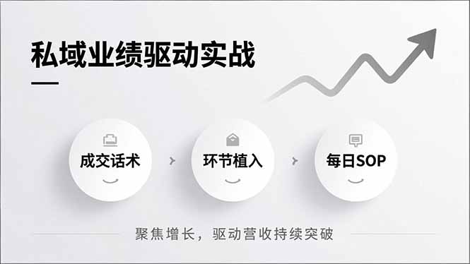 私域业绩驱动实战，成交话术、环节植入、每日SOP，聚焦增长，驱动营收持续突破-小艾项目网