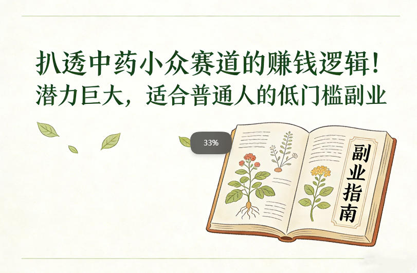 扒透中药小众赛道的賺米逻辑，潜力巨大，适合普通人的低门槛副业-小艾项目网