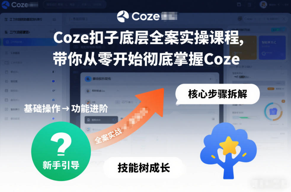 Coze扣子底层全案实操课程，带你从零开始彻底掌握Coze-小艾项目网