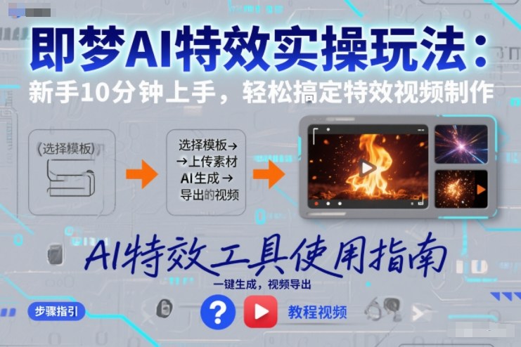 即梦AI特效实操玩法：新手10分钟上手，轻松搞定特效视频制作-小艾项目网