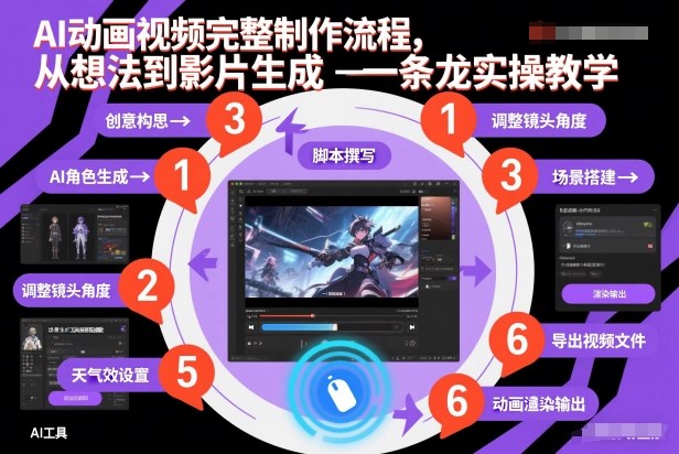 AI动画视频完整制作流程，从想法到影片生成一条龙实操教学-小艾项目网