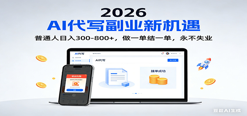 2026 副业首选！AI 代写日入 300-800，普通人0门槛，做一单结一单！-小艾项目网