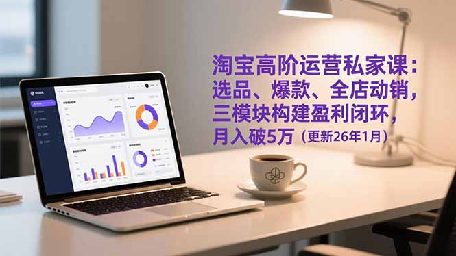 淘宝高阶运营私家课：选品、爆款、全店动销，三模块构建盈利闭环，月入破5万(更新26年1月-小艾项目网