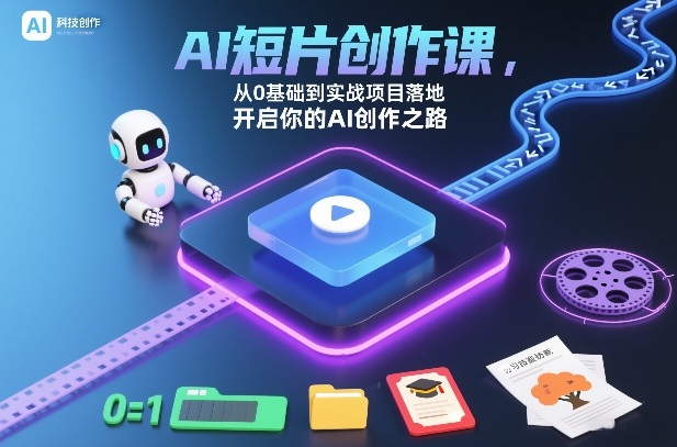 AI短片创作课，从0基础到实战项目落地，开启你的AI创作之路-小艾项目网