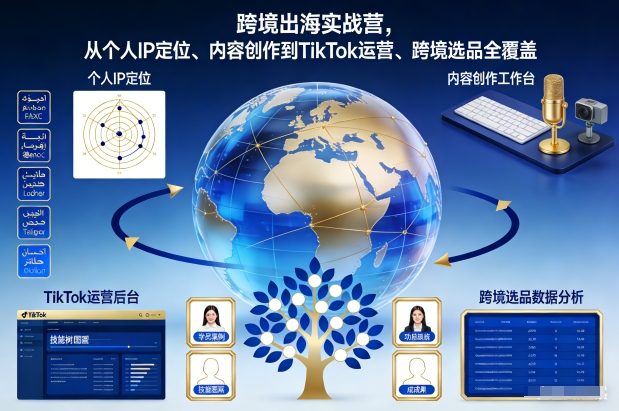 跨境出海实战营，从个人IP定位、内容创作到TikTok运营、跨境选品全覆盖-小艾项目网
