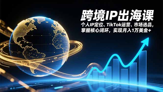跨境IP出海课，个人IP定位、TikTok运营、市场选品，掌握核心闭环，实现月入1万美金+-小艾项目网