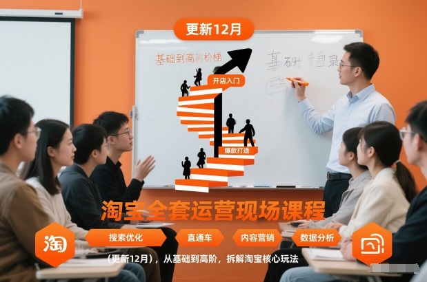 淘宝全套运营现场课程(更新26年1月)，从基础到高阶，拆解淘宝核心玩法-小艾项目网