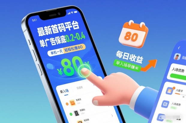 最新首码平台，单广告保底0.2-0.4，单机一天轻松撸80，早入场早賺米【揭秘】-小艾项目网