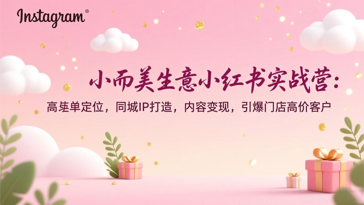 小而美生意小红书实战营：高客单定位，同城IP打造，内容变现，引爆门店高价客户-小艾项目网