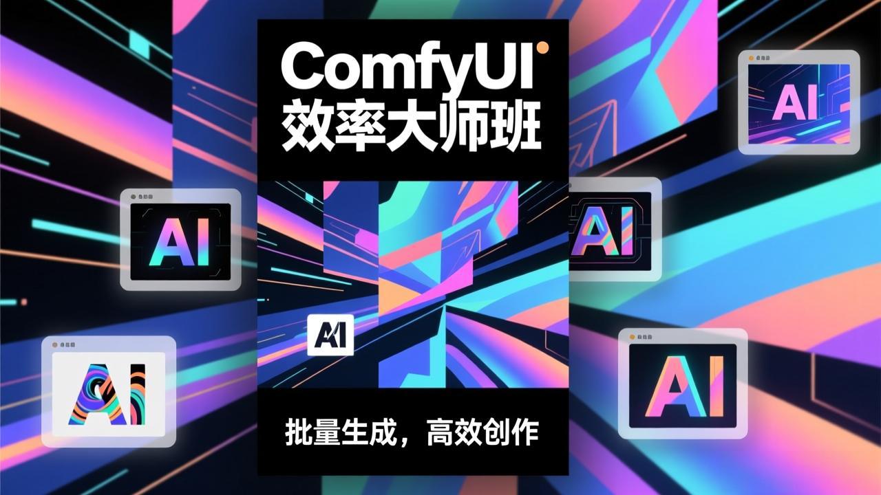 ComfyUI效率大师班：工作流搭建，批量生成，将个人AI出图效率提升5-10倍，月接单收入1-3万-小艾项目网