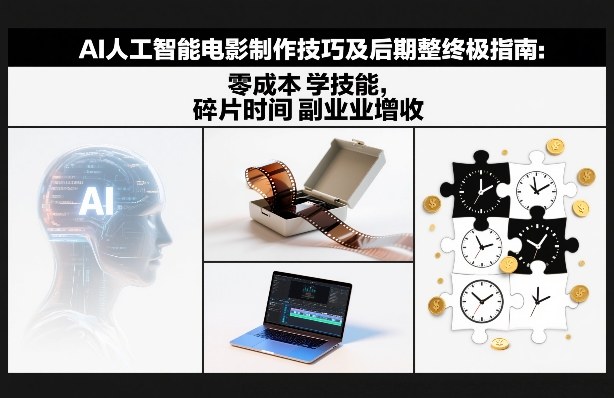 AI人工智能电影制作技巧及后期完整终极指南：零成本学技能，碎片时间副业增收-小艾项目网