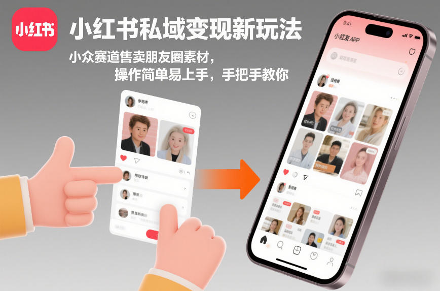 小红书私域变现新玩法，小众赛道售卖朋友圈素材，操作简单易上手，手把手教你-小艾项目网