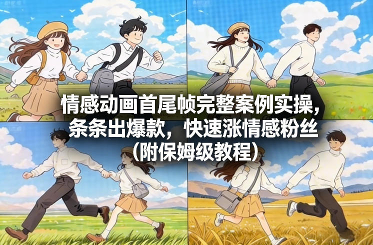 情感动画首尾帧完整案例实操，条条出爆款，快速涨情感粉丝(附保姆级教程)-小艾项目网