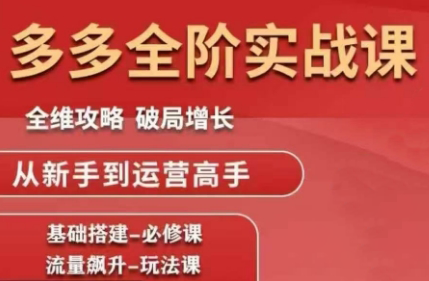 大炮·拼多多全阶实战课程(更新2026)-小艾项目网