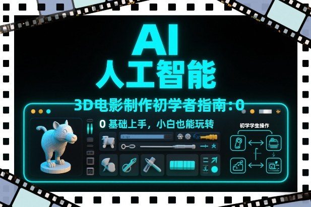 AI人工智能3D电影制作初学者指南：0基础上手，小白也能玩转-小艾项目网