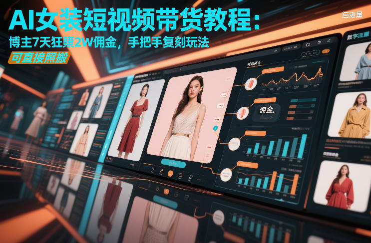 AI女装短视频带货教程：博主7天狂賺2W佣金，手把手复刻玩法，可直接照搬-小艾项目网