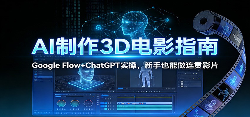 AI制作3D电影指南：Google Flow+ChatGPT实操，新手也能做连贯影片-小艾项目网