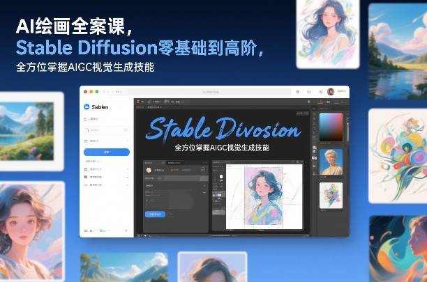 AI绘画全案课，Stable Diffusion零基础到高阶，全方位掌握AIGC视觉生成技能-小艾项目网