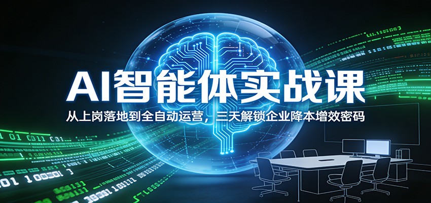 AI智能体实战课：从上岗落地到全自动运营，三天解锁企业降本增效密码-小艾项目网