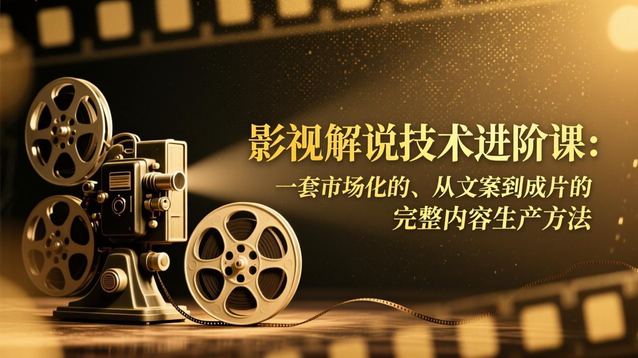 影视解说技术进阶课：一套市场化的、从文案到成片的完整内容生产方法-小艾项目网