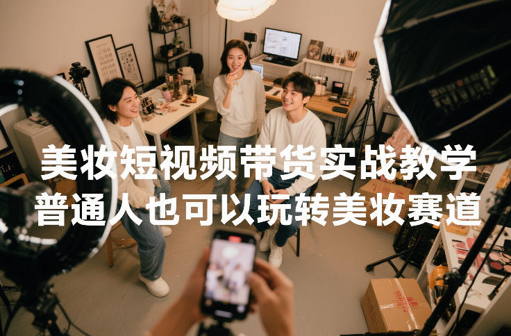 美妆短视频带货实战教学，普通人也可以玩转美妆赛道-小艾项目网