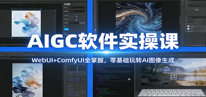 AIGC软件实操课：WebUI+ComfyUI全掌握，零基础玩转AI图像生成-小艾项目网