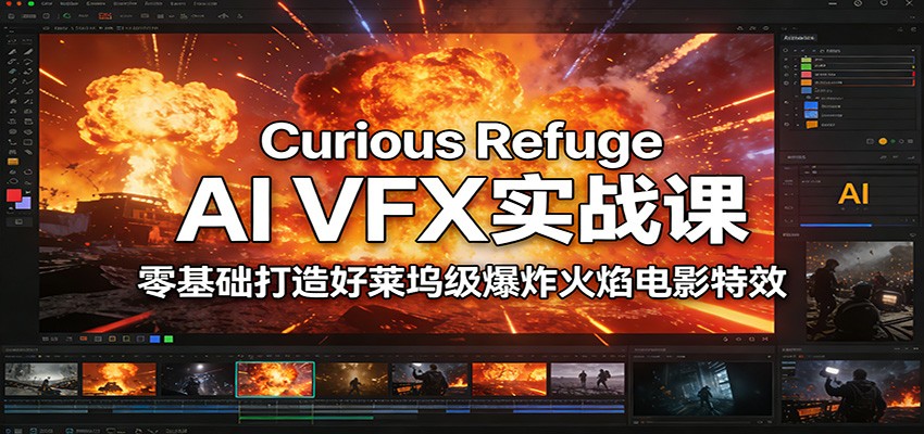 Curious Refuge AI VFX实战课，零基础打造好莱坞级爆炸火焰电影特效-小艾项目网