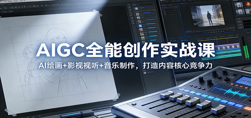 AIGC全能创作实战课：AI绘画+影视视听+音乐制作，打造内容核心竞争力-小艾项目网