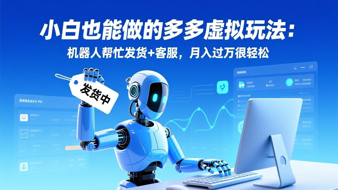 小白也能做的多多虚拟玩法：机器人帮忙发货+客服，月入过万很轻松-小艾项目网