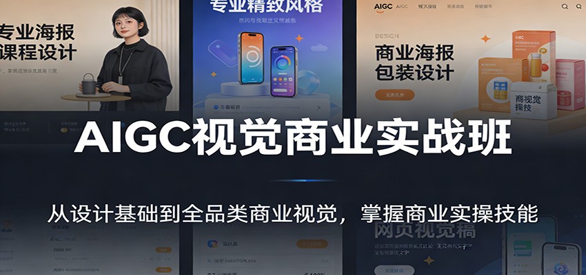 AIGC视觉商业实战班：从设计基础到全品类商业视觉，掌握商业实操技能-小艾项目网
