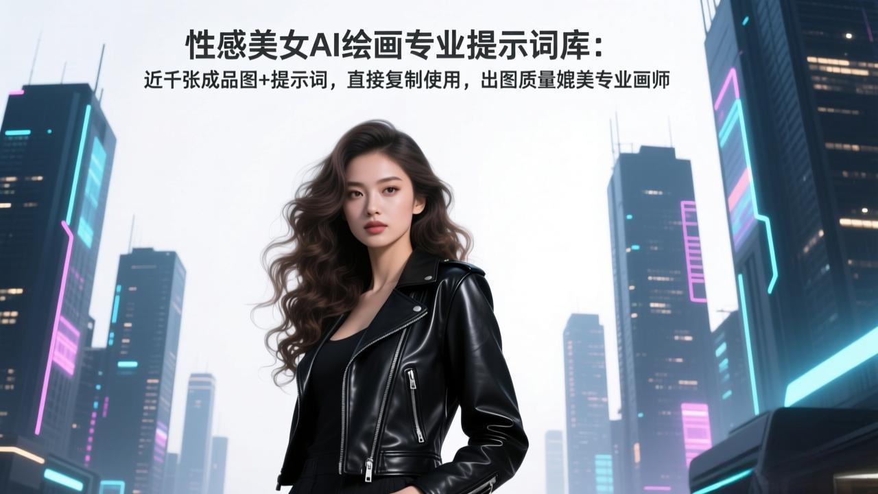 性感美女AI绘画专业提示词库：近千张成品图+提示词，直接复制使用，出图质量媲美专业画师-小艾项目网