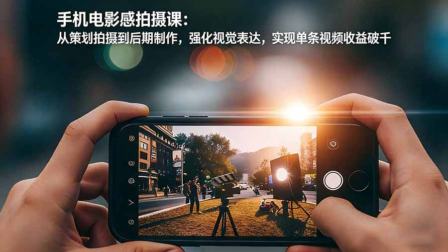 手机电影感拍摄课：从策划拍摄到后期制作，强化视觉表达，实现单条视频收益破千-小艾项目网