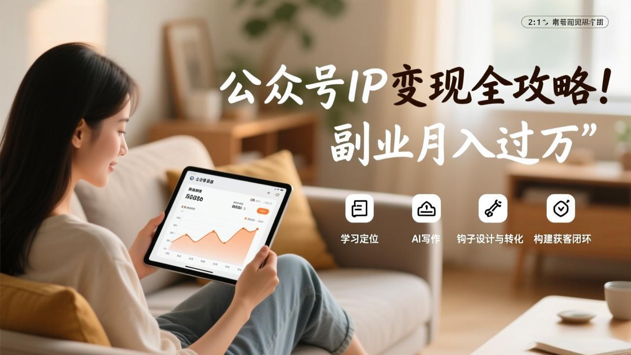 公众号IP变现全攻略，学习定位、AI写作、钩子设计与转化，构建获客闭环，副业月入过万-小艾项目网