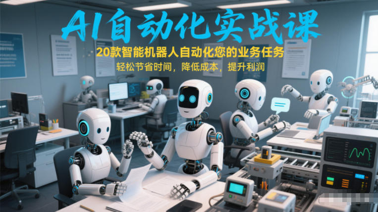 AI自动化实战课：20款智能机器人自动化您的业务任务，轻松节省时间，降低成本，提升利润-小艾项目网