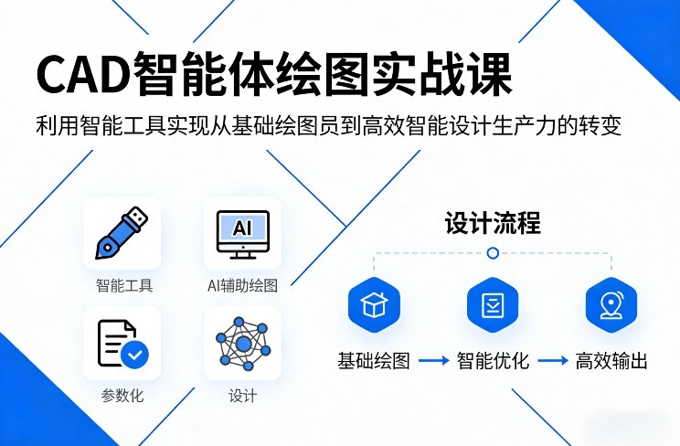 CAD智能体绘图实战课，利用智能工具，实现从基础绘图员到高效智能设计生产力的转变-小艾项目网