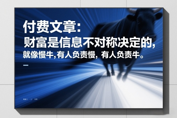 付费文章：财富是信息不对称决定的，就像慢牛，有人负责慢，有人负责牛-小艾项目网