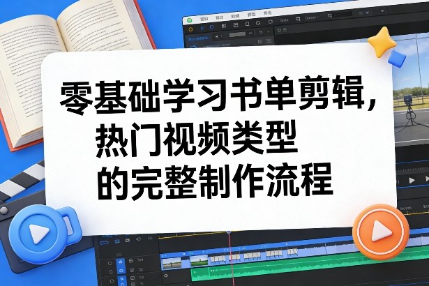 零基础学习书单剪辑，热门视频类型的完整制作流程(更新2026)-小艾项目网